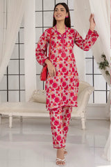 2 Piece Stitched Lawn Suit with Matching Fabric Bag – Floral Elegance