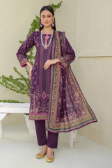 3 Piece Stitched Lawn Suit with Dupatta – Ethnic Elegance