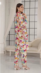 2 Piece Stitched Lawn Suit with Matching Fabric Bag – Floral Elegance