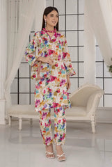 2 Piece Stitched Lawn Suit with Matching Fabric Bag – Floral Elegance