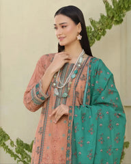 3 Piece Stitched Lawn Suit with Dupatta – Ethnic Elegance