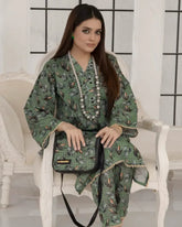 2 Piece Stitched Lawn Suit with Matching Fabric Bag – Floral Elegance