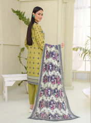 3 Piece Stitched Lawn Suit with Dupatta – Ethnic Elegance