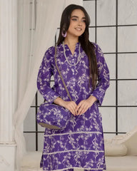 2 Piece Stitched Lawn Suit with Matching Fabric Bag – Floral Elegance