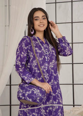 2 Piece Stitched Lawn Suit with Matching Fabric Bag – Floral Elegance