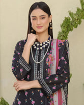 3 Piece Stitched Lawn Suit with Dupatta – Ethnic Elegance