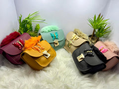 Baby Bag with Fur Handle (Butterfly Design)