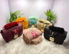 Baby Bag with Fur Handle (Butterfly Design)