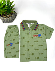 Baby Boy China Print Co-Ord Set – Soft Stretch Pique Comfort