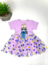 Baby Girl Bunny Net Frock - Purple