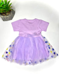 Baby Girl Bunny Net Frock - Purple