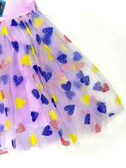 Baby Girl Bunny Net Frock - Purple