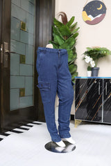 Girls Slim Fit Cargo Jeans – 4-Pocket Style