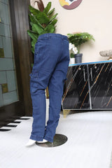 Girls Slim Fit Cargo Jeans – 4-Pocket Style