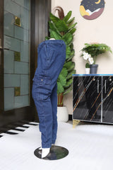 Girls Slim Fit Cargo Jeans – 4-Pocket Style