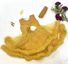 Jhilmil Fairy Frill Frock Mustard