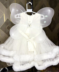 Jhilmil White Fairy Frill Frock