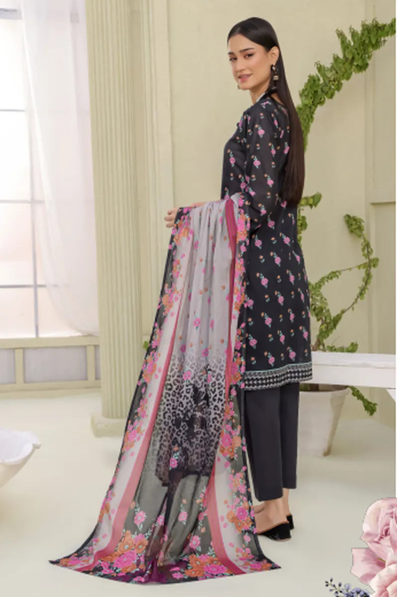 3 Piece Stitched Lawn Suit with Dupatta – Ethnic Elegance