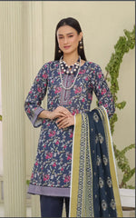 3 Piece Stitched Lawn Suit with Dupatta – Ethnic Elegance